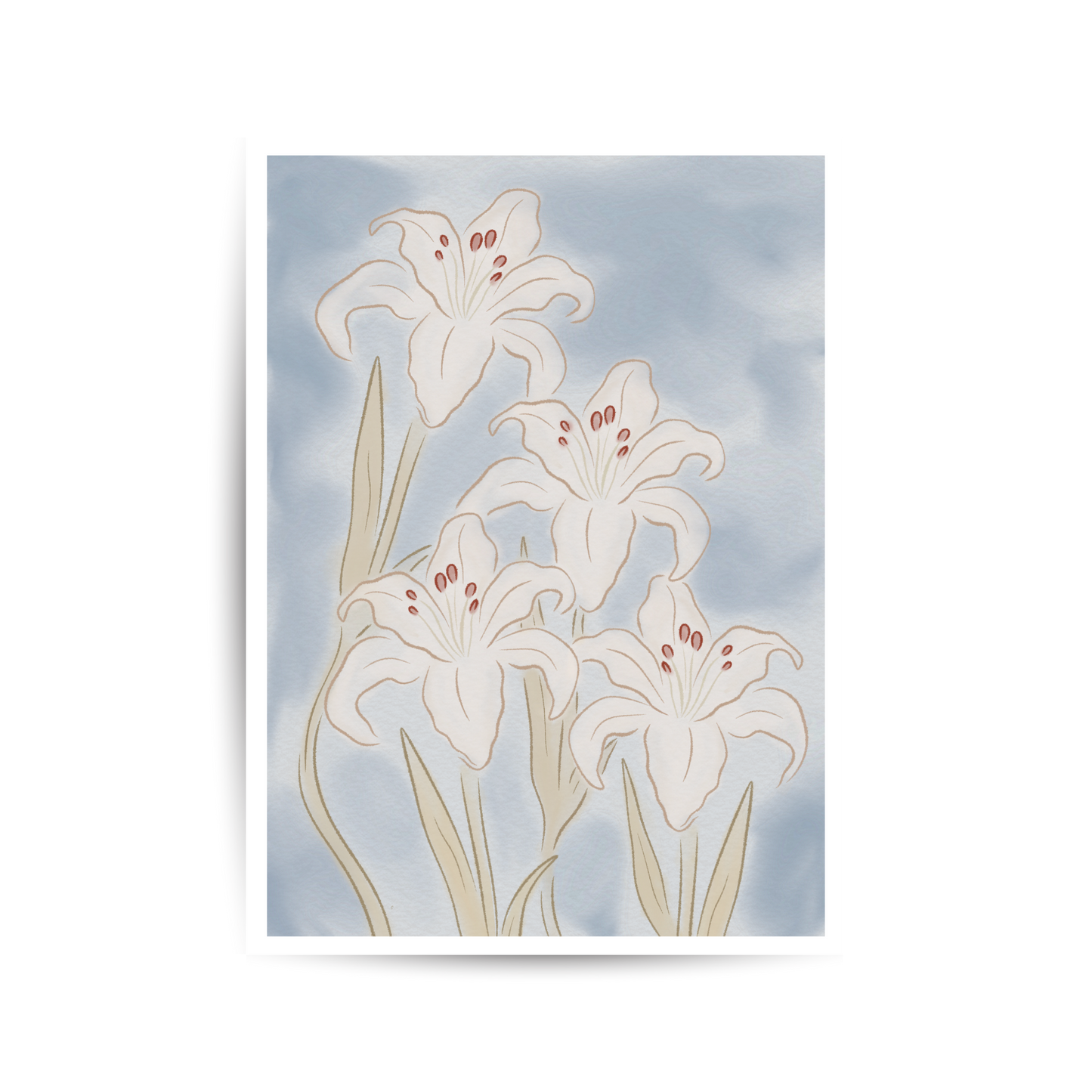 'lilies entwined' art print